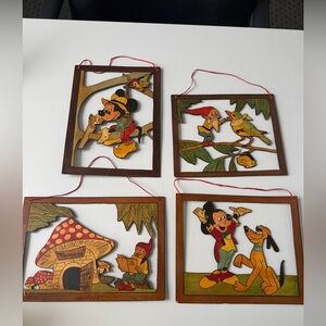 Rare Vintage Hungarian Disney Wall Art Set - Törpe-Lak (Gnome Home)